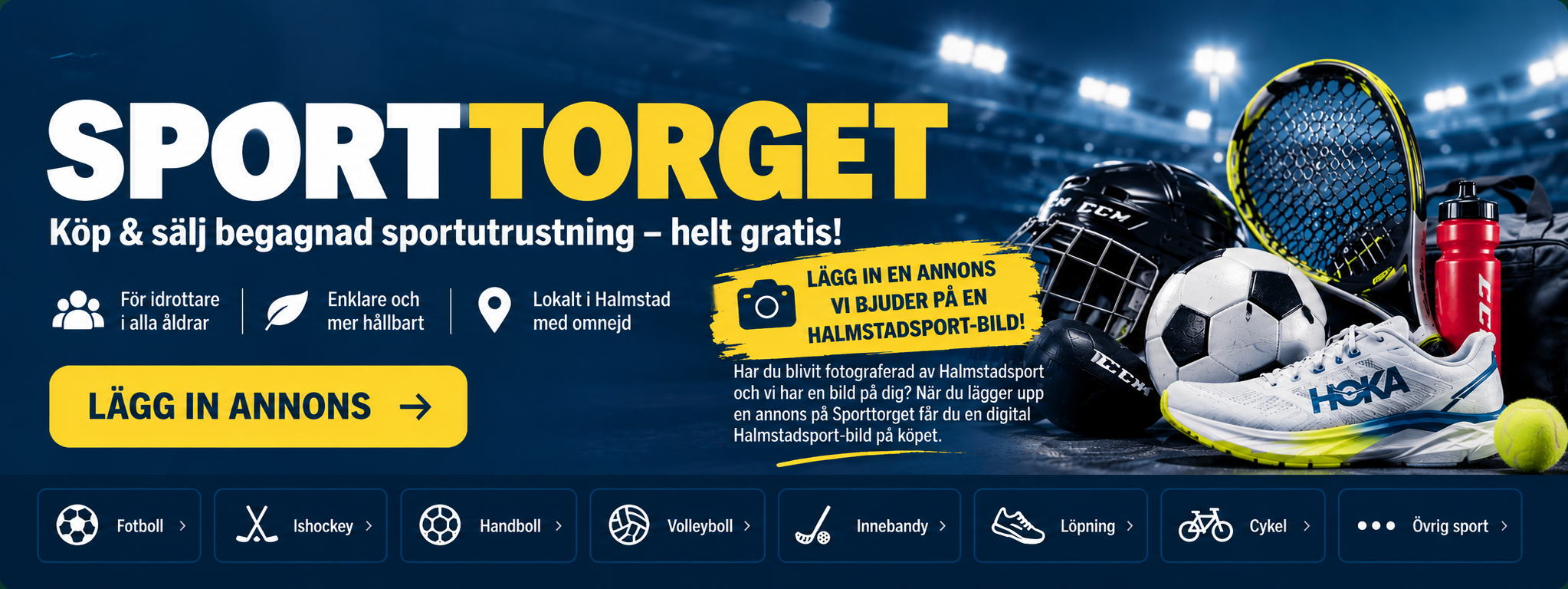 Sporttorget – köp och sälj sportprylar helt gratis.
